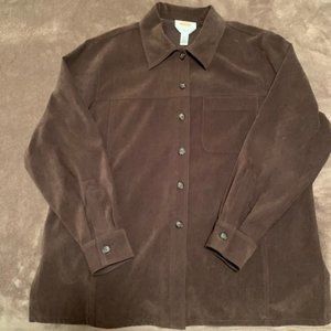 Talbots Brown Seude Lined Blouse/Jacket